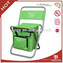 chaise portative de pêche de sac à dos avec le sac plus frais, chaise se pliante de pêche